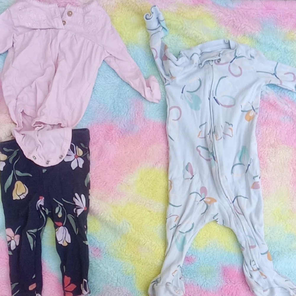 Pink and Blue Kids One Piece Set And Butterly Onsie